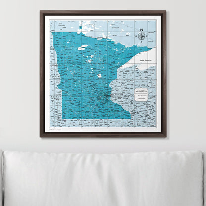 Push Pin Minnesota Map (Pin Board) - Teal Color Splash CM Pin Board