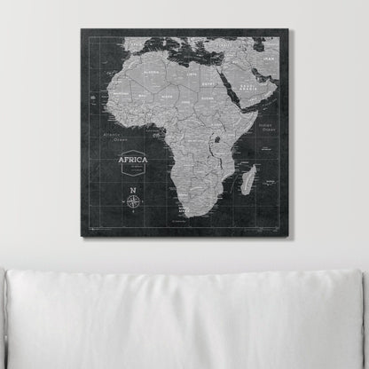 Push Pin Africa Map (Pin Board) - Modern Slate CM Pin Board