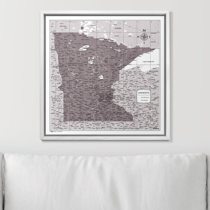 Push Pin Minnesota Map (Pin Board) - Dark Brown Color Splash CM Pin Board