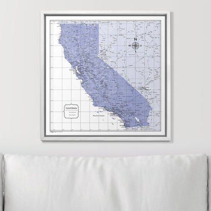 Push Pin California Map (Pin Board) - Purple Color Splash CM Pin Board