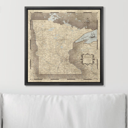 Push Pin Minnesota Map (Pin Board) - Rustic Vintage CM Pin Board