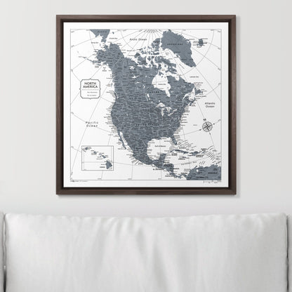 Push Pin North America Map (Pin Board) - Dark Gray Color Splash CM Pin Board