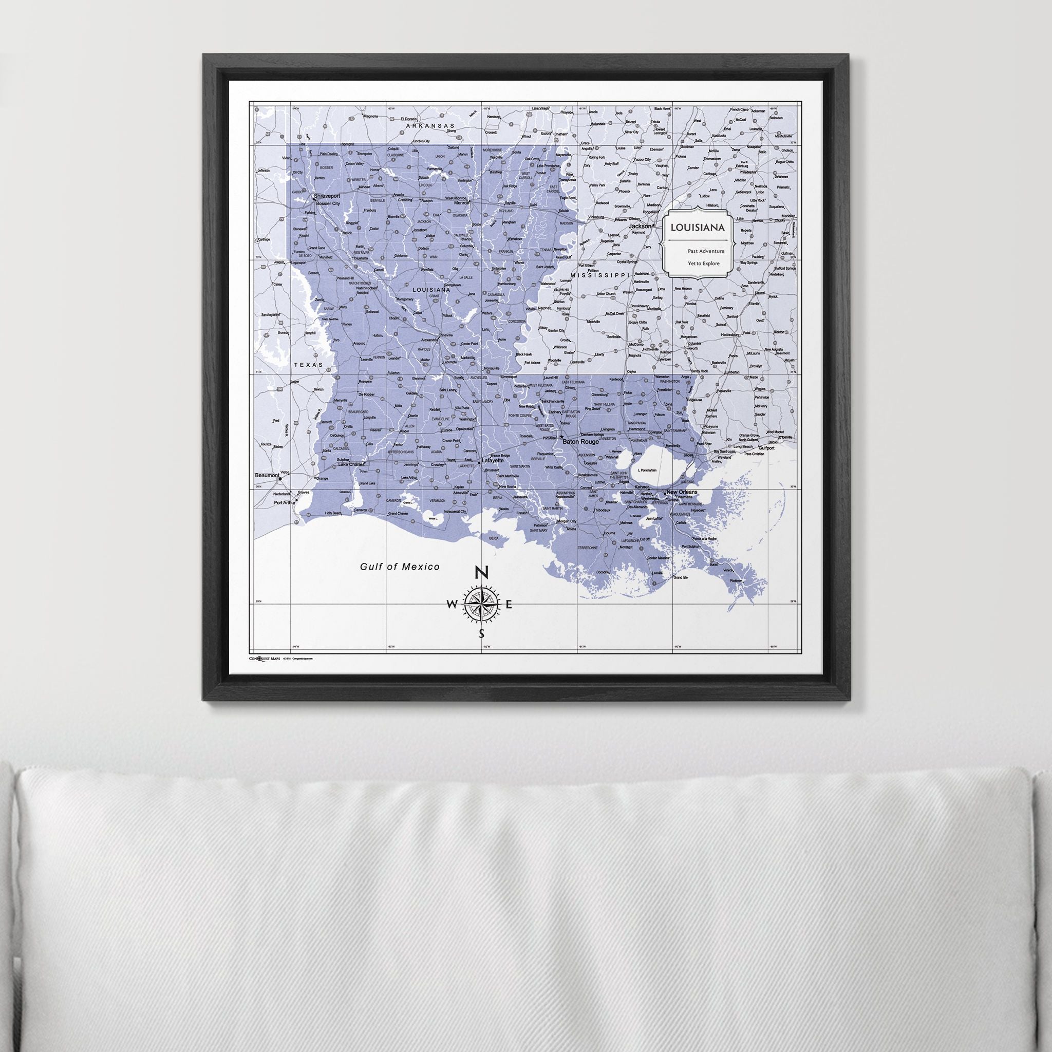 Push Pin Louisiana Map (Pin Board) - Purple Color Splash CM Pin Board