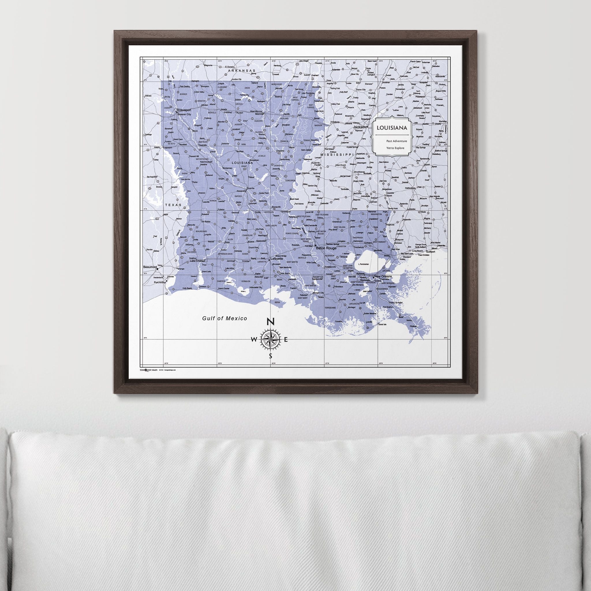 Push Pin Louisiana Map (Pin Board) - Purple Color Splash CM Pin Board