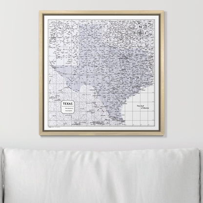 Push Pin Texas Map (Pin Board) - Light Gray Color Splash CM Pin Board