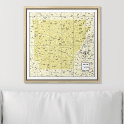 Push Pin Arkansas Map (Pin Board) - Yellow Color Splash CM Pin Board