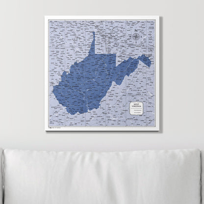 Push Pin West Virginia Map (Pin Board) - Navy Color Splash CM Pin Board