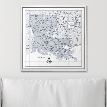 Push Pin Louisiana Map (Pin Board) - Light Gray Color Splash CM Pin Board