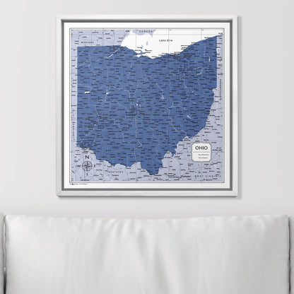 Push Pin Ohio Map (Pin Board) - Navy Color Splash CM Pin Board