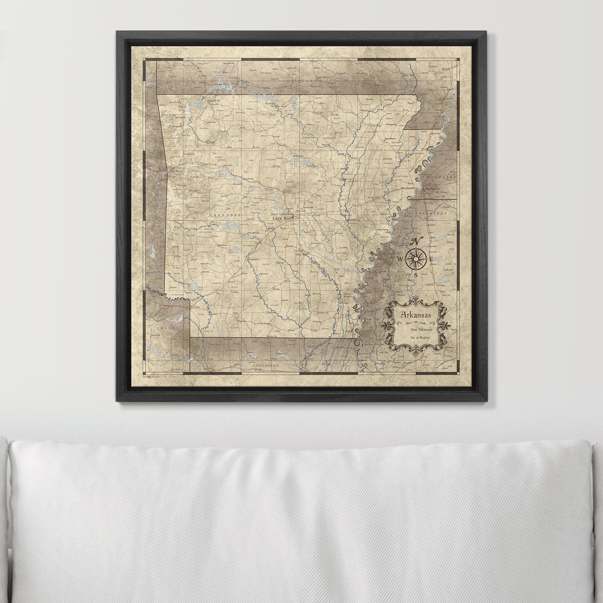 Push Pin Arkansas Map (Pin Board) - Rustic Vintage CM Pin Board