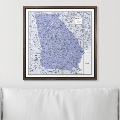 Push Pin Georgia Map (Pin Board) - Purple Color Splash CM Pin Board