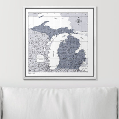 Push Pin Michigan Map (Pin Board) - Dark Gray Color Splash CM Pin Board