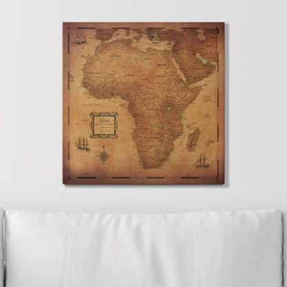 Push Pin Africa Map (Pin Board) - Golden Aged CM Pin Board