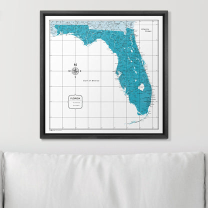 Push Pin Florida Map (Pin Board) - Teal Color Splash CM Pin Board