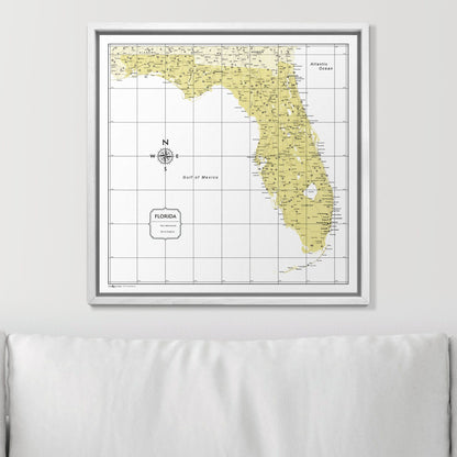 Push Pin Florida Map (Pin Board) - Yellow Color Splash CM Pin Board