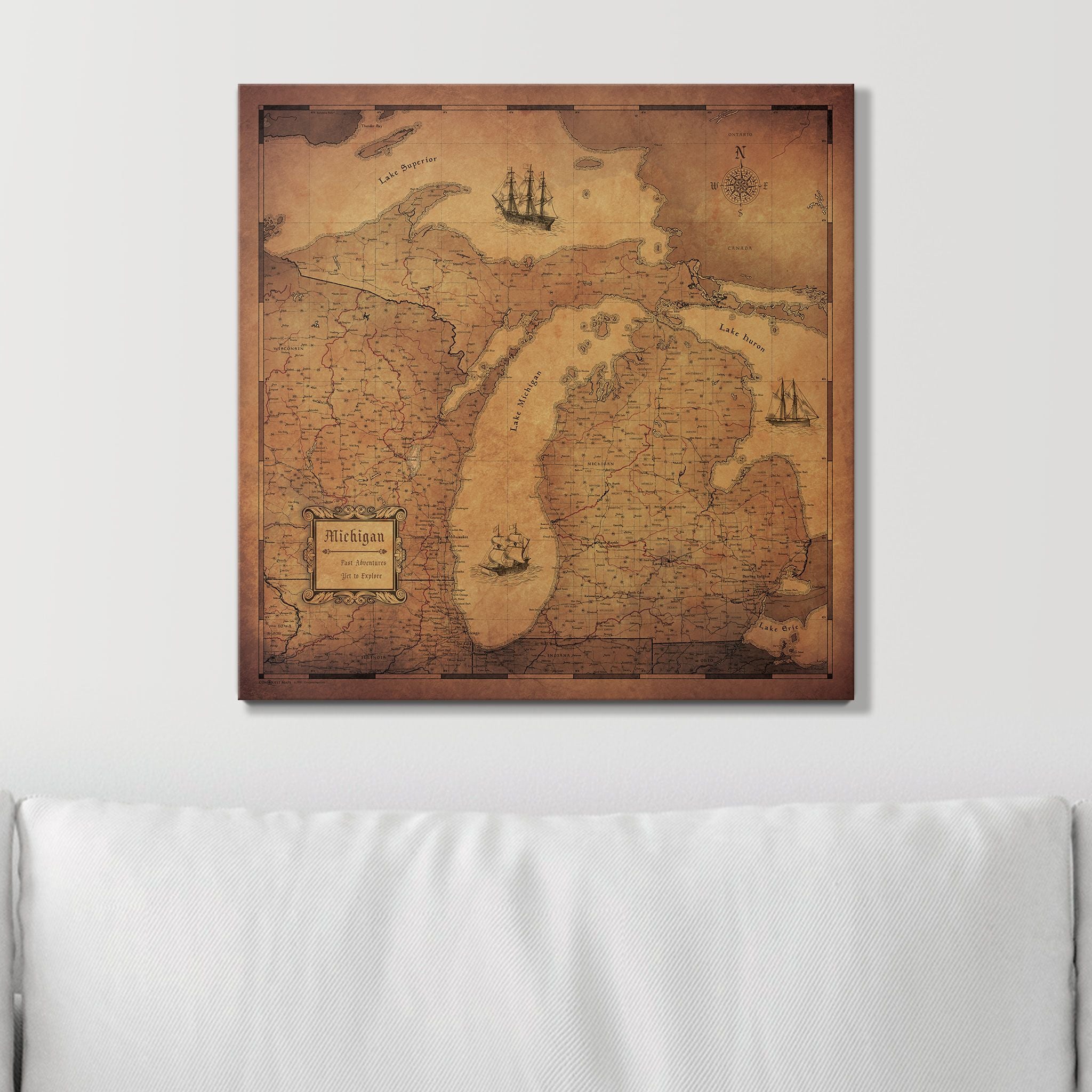 Push Pin Michigan Map (Pin Board) - Golden Aged CM Pin Board