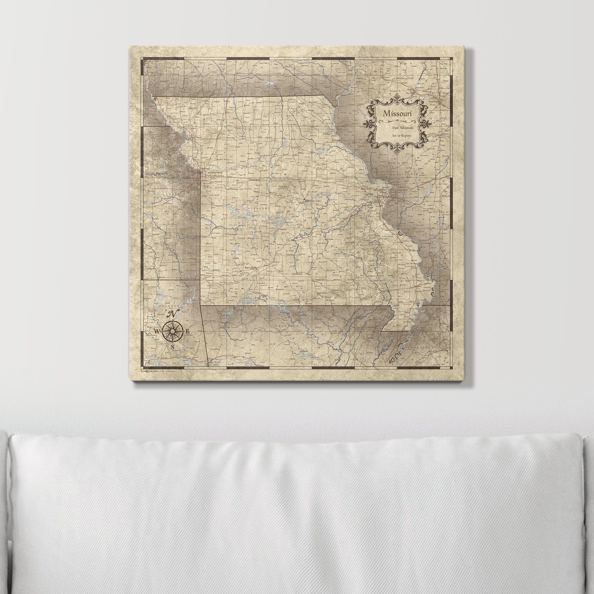 Push Pin Missouri Map (Pin Board) - Rustic Vintage CM Pin Board