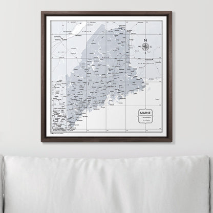 Push Pin Maine Map (Pin Board) - Light Gray Color Splash CM Pin Board