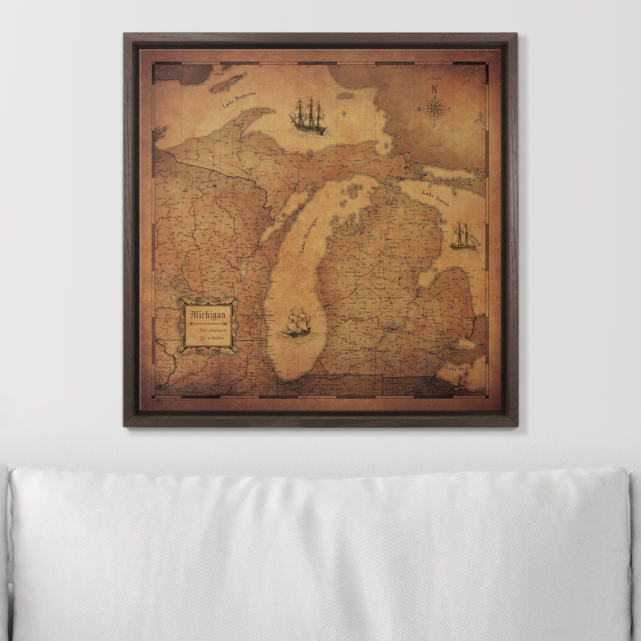 Push Pin Michigan Map (Pin Board) - Golden Aged CM Pin Board