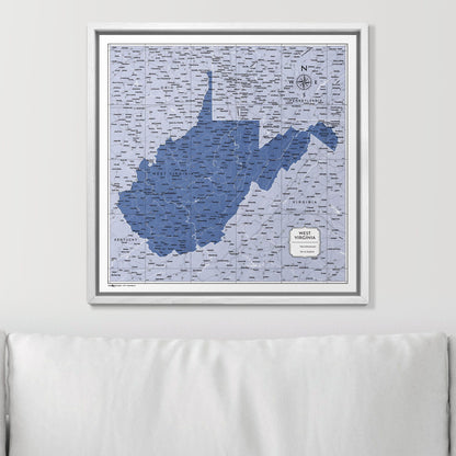 Push Pin West Virginia Map (Pin Board) - Navy Color Splash CM Pin Board