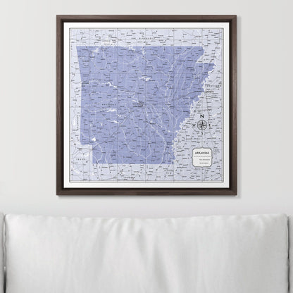 Push Pin Arkansas Map (Pin Board) - Purple Color Splash CM Pin Board