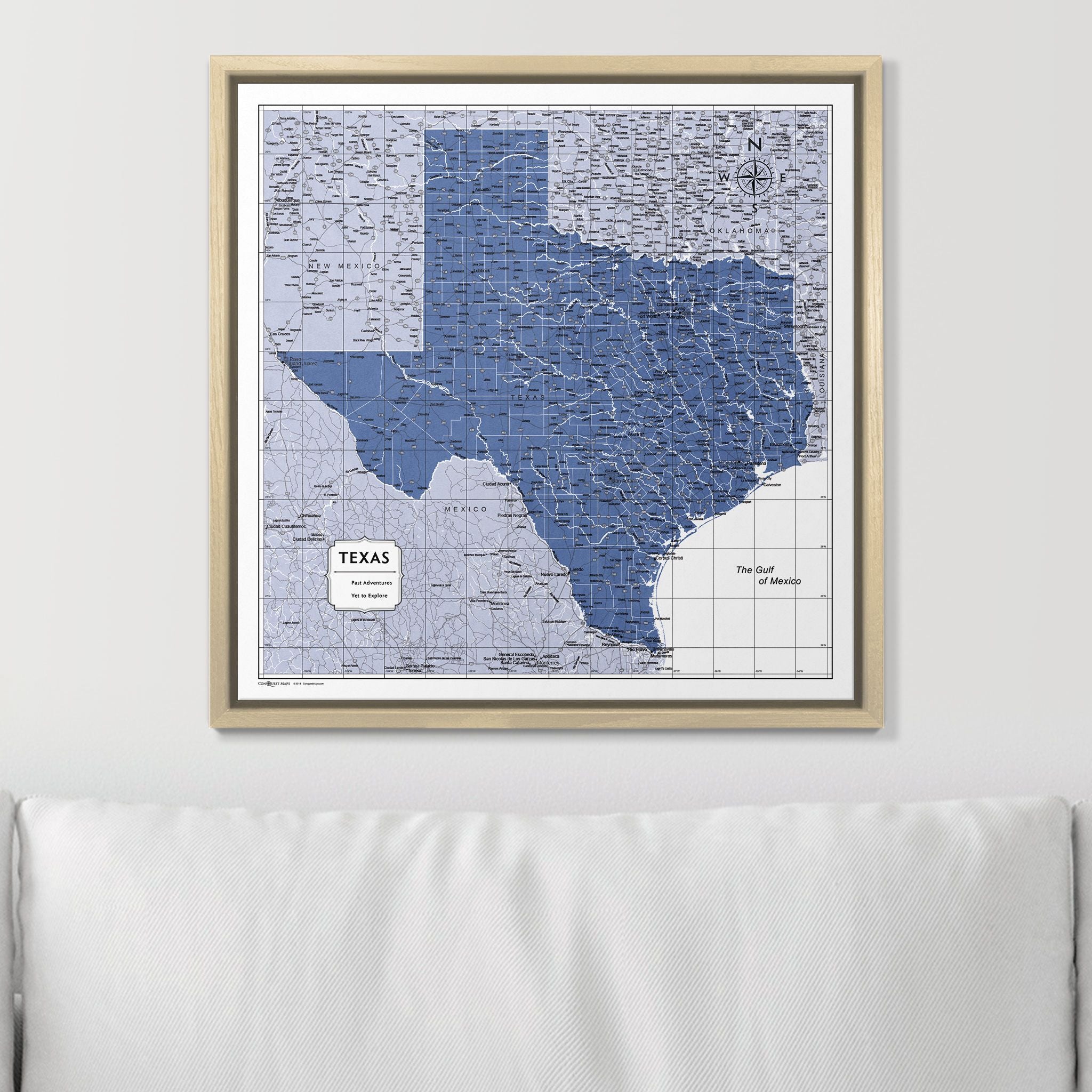 Push Pin Texas Map (Pin Board) - Navy Color Splash CM Pin Board