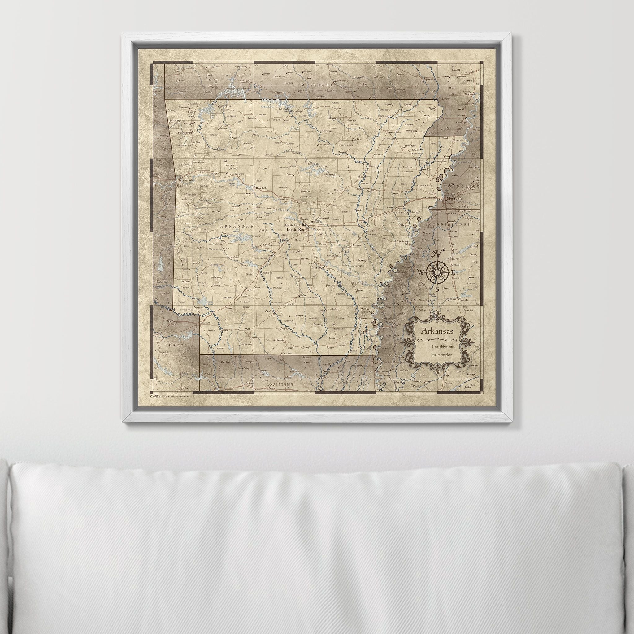 Push Pin Arkansas Map (Pin Board) - Rustic Vintage CM Pin Board