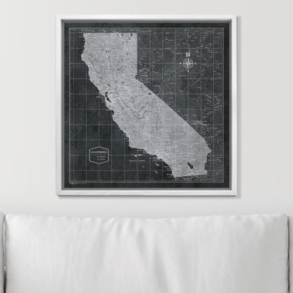 Push Pin California Map (Pin Board) - Modern Slate CM Pin Board