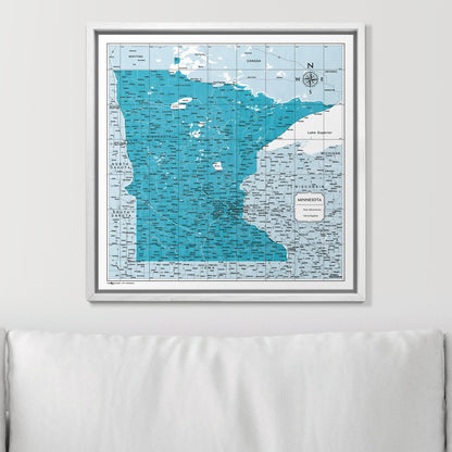 Push Pin Minnesota Map (Pin Board) - Teal Color Splash CM Pin Board