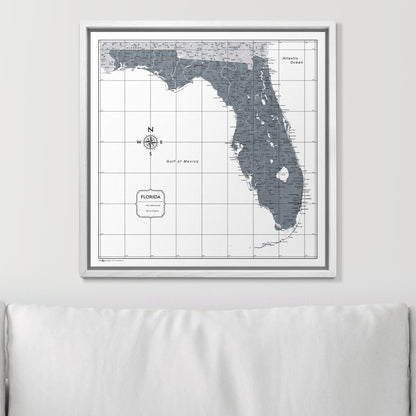 Push Pin Florida Map (Pin Board) - Dark Gray Color Splash CM Pin Board