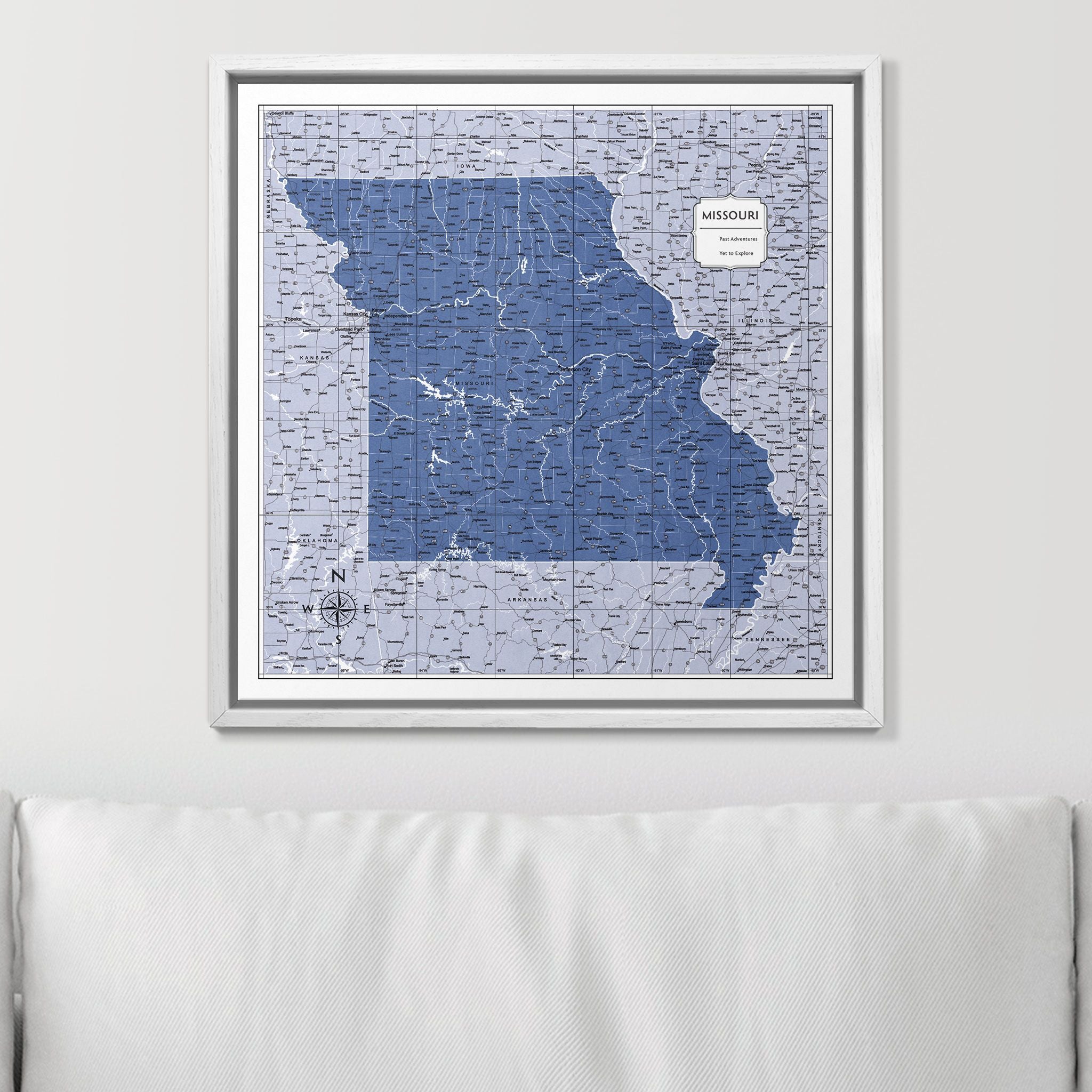 Push Pin Missouri Map (Pin Board) - Navy Color Splash CM Pin Board