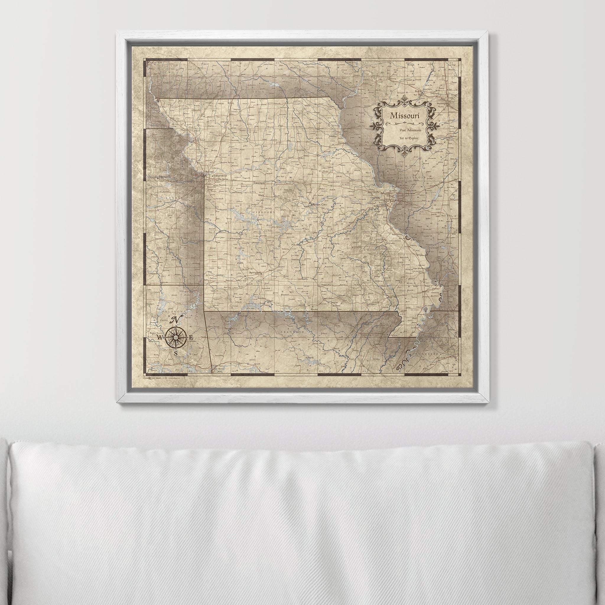 Push Pin Missouri Map (Pin Board) - Rustic Vintage CM Pin Board