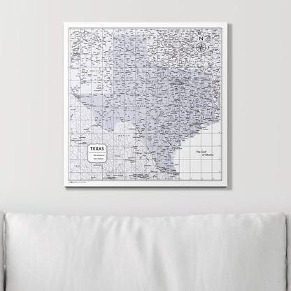 Push Pin Texas Map (Pin Board) - Light Gray Color Splash CM Pin Board