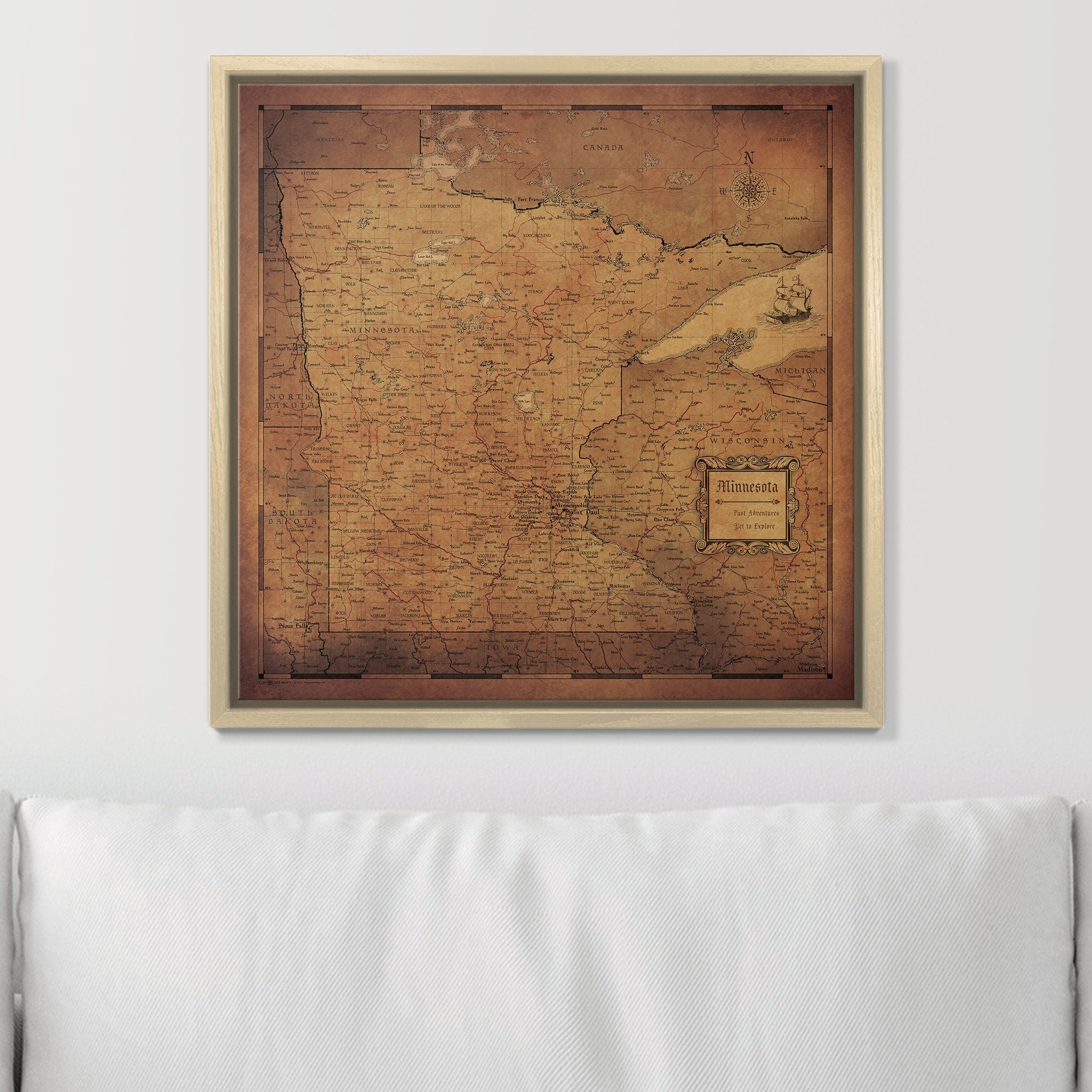 Push Pin Minnesota Map (Pin Board) - Golden Aged CM Pin Board