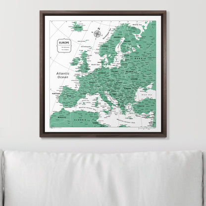 Push Pin Europe Map (Pin Board) - Green Color Splash CM Pin Board