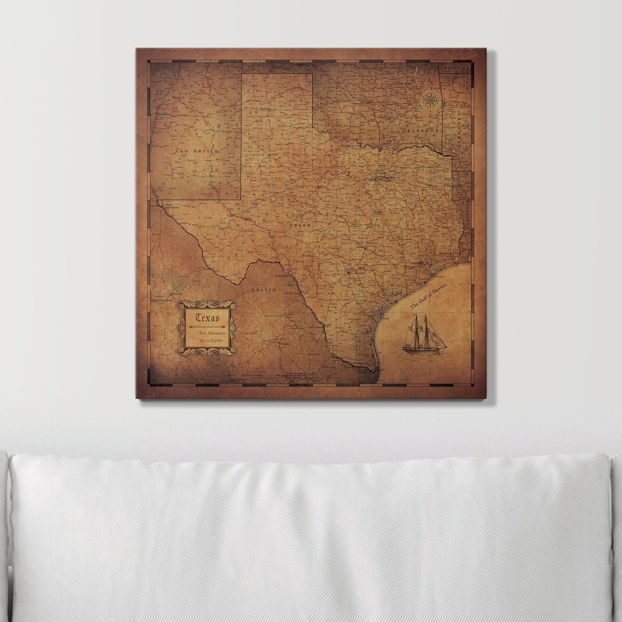 Push Pin Texas Map (Pin Board) - Golden Aged CM Pin Board