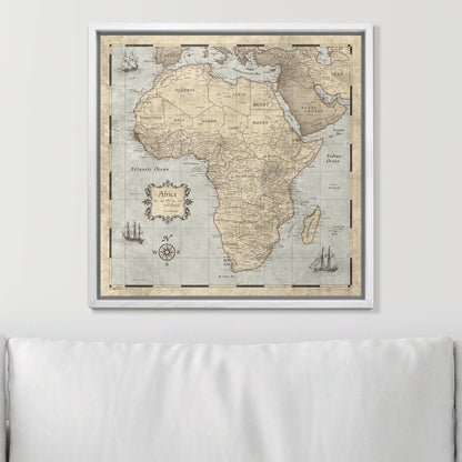 Push Pin Africa Map (Pin Board) - Rustic Vintage CM Pin Board