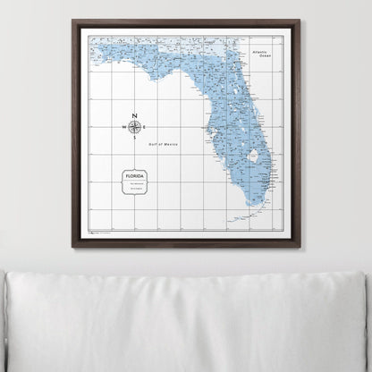 Push Pin Florida Map (Pin Board) - Light Blue Color Splash CM Pin Board