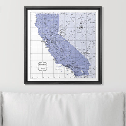 Push Pin California Map (Pin Board) - Purple Color Splash CM Pin Board