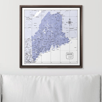 Push Pin Maine Map (Pin Board) - Purple Color Splash CM Pin Board