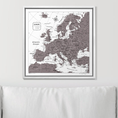 Push Pin Europe Map (Pin Board) - Dark Brown Color Splash CM Pin Board