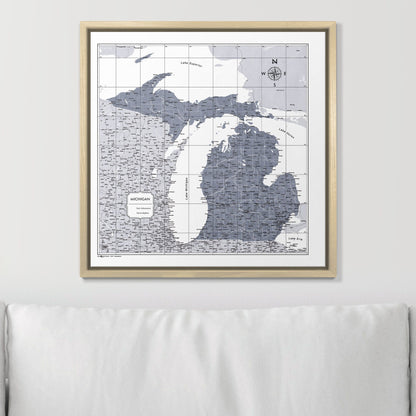 Push Pin Michigan Map (Pin Board) - Dark Gray Color Splash CM Pin Board