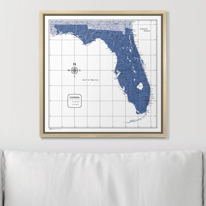 Push Pin Florida Map (Pin Board) - Navy Color Splash CM Pin Board