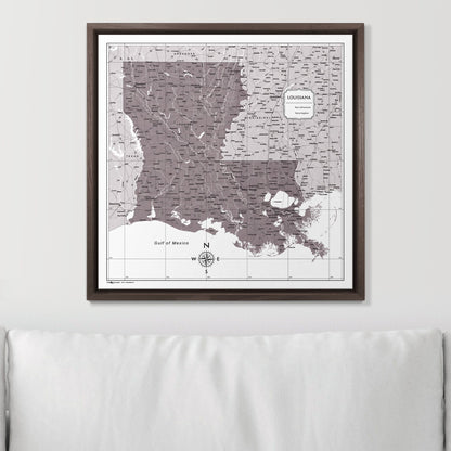 Push Pin Louisiana Map (Pin Board) - Dark Brown Color Splash CM Pin Board