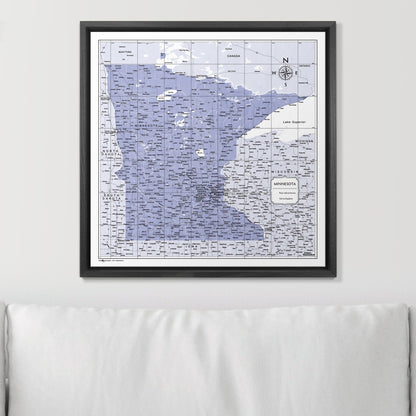 Push Pin Minnesota Map (Pin Board) - Purple Color Splash CM Pin Board