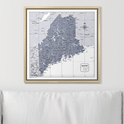 Push Pin Maine Map (Pin Board) - Dark Gray Color Splash CM Pin Board