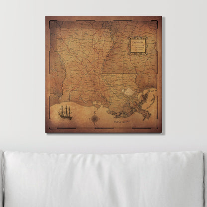 Push Pin Louisiana Map (Pin Board) - Golden Aged CM Pin Board