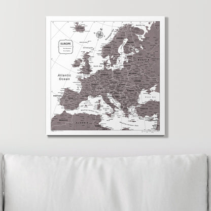 Push Pin Europe Map (Pin Board) - Dark Brown Color Splash CM Pin Board