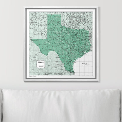 Push Pin Texas Map (Pin Board) - Green Color Splash CM Pin Board