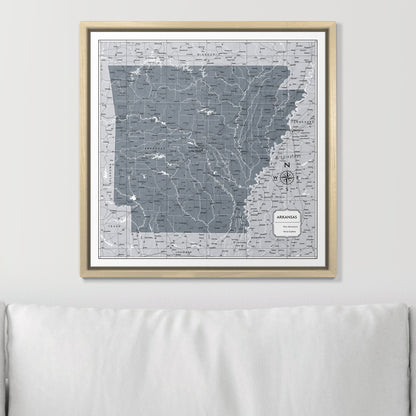 Push Pin Arkansas Map (Pin Board) - Dark Gray Color Splash CM Pin Board